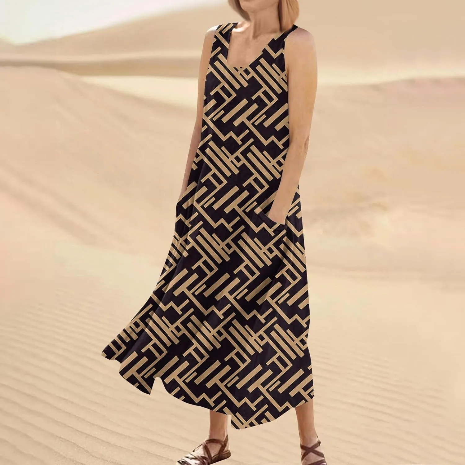 Beach Vacation Clothes for Women Summer Spring Dresses 2025 Sleeveless Plus Size Casual Sundresses