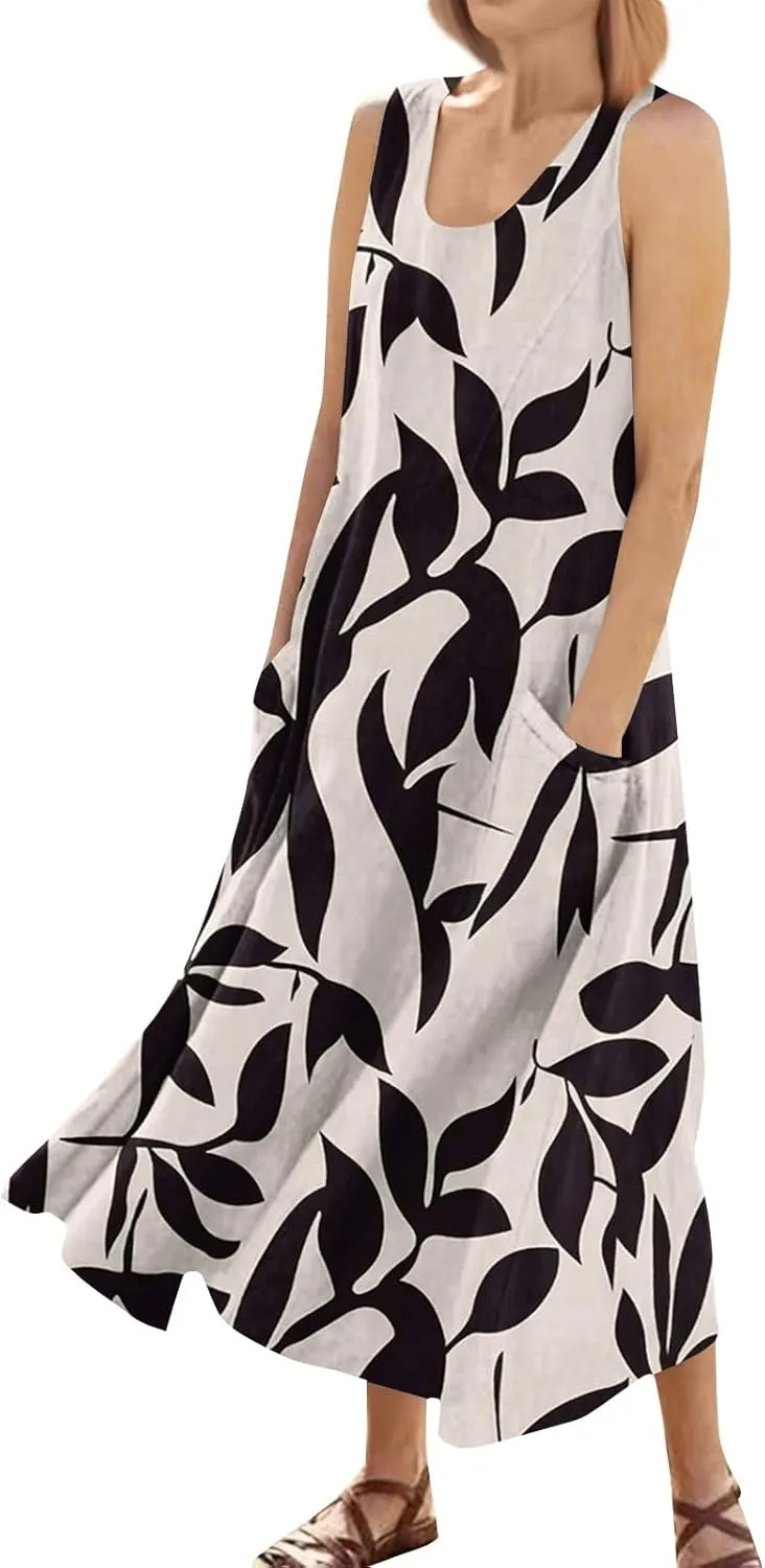 Beach Vacation Clothes for Women Summer Spring Dresses 2025 Sleeveless Plus Size Casual Sundresses