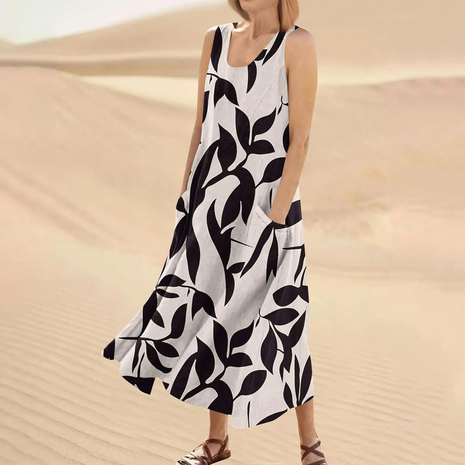 Beach Vacation Clothes for Women Summer Spring Dresses 2025 Sleeveless Plus Size Casual Sundresses