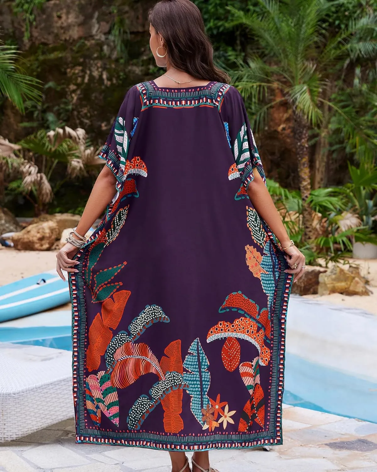 Bsubseach Kaftan Cover Ups for Swimwear Women Plus Size Caftan Dress Beach Coverup Summer Loungewear