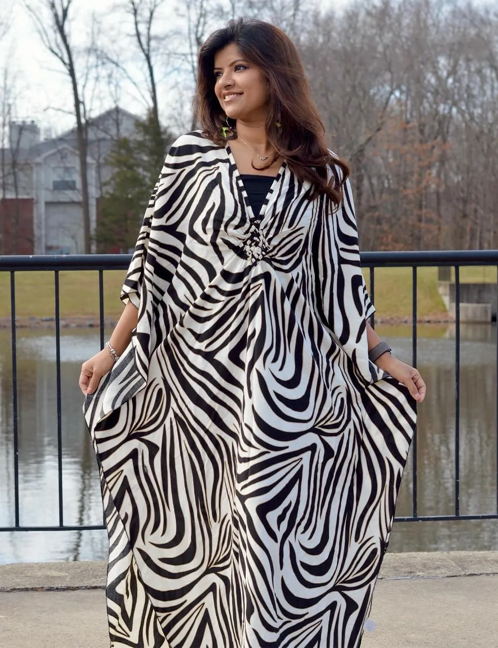 Bsubseach Kaftan Dresses for Women Plus Size Caftan Dress Print Caftan Beach Cover Up 70s Dress