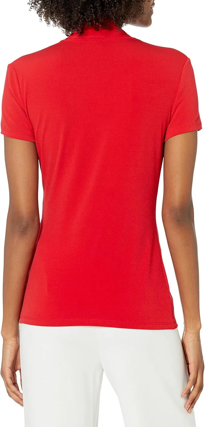 DKNY Women's Short Sleeve Suit Blouse