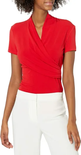 DKNY Women's Short Sleeve Suit Blouse