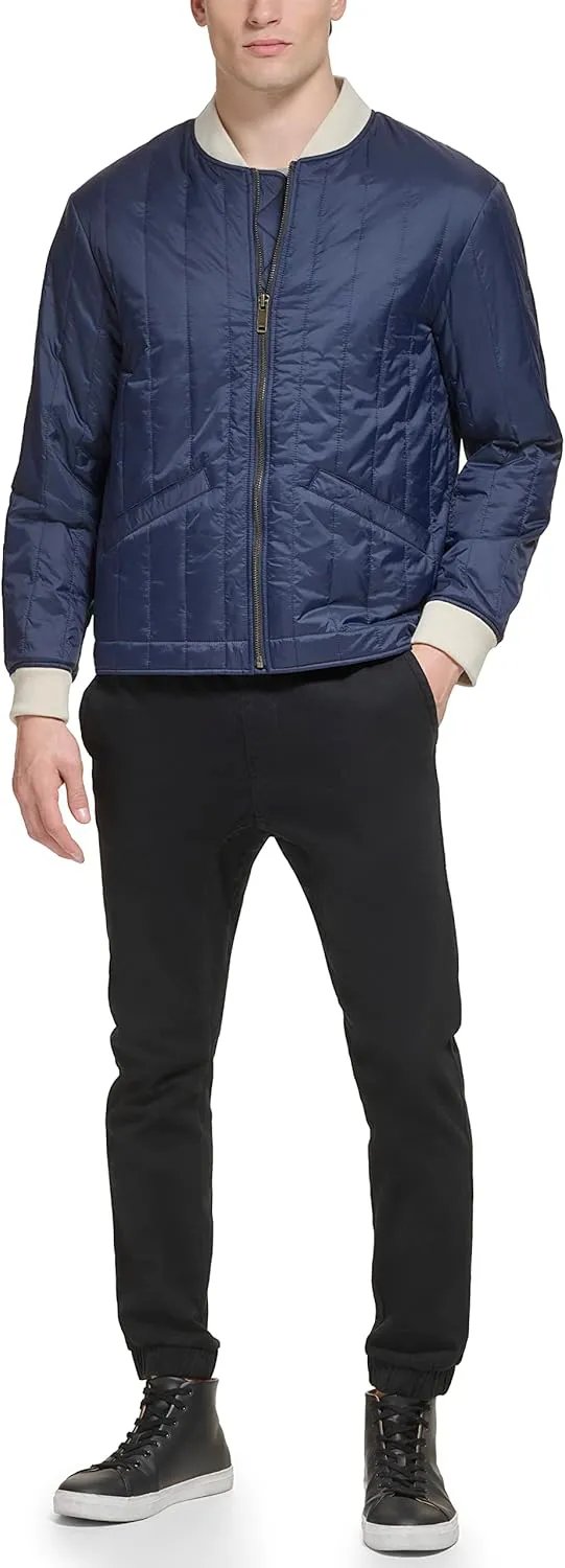 Dockers Men's Channel Quilted Open Bottom Bomber Jacket