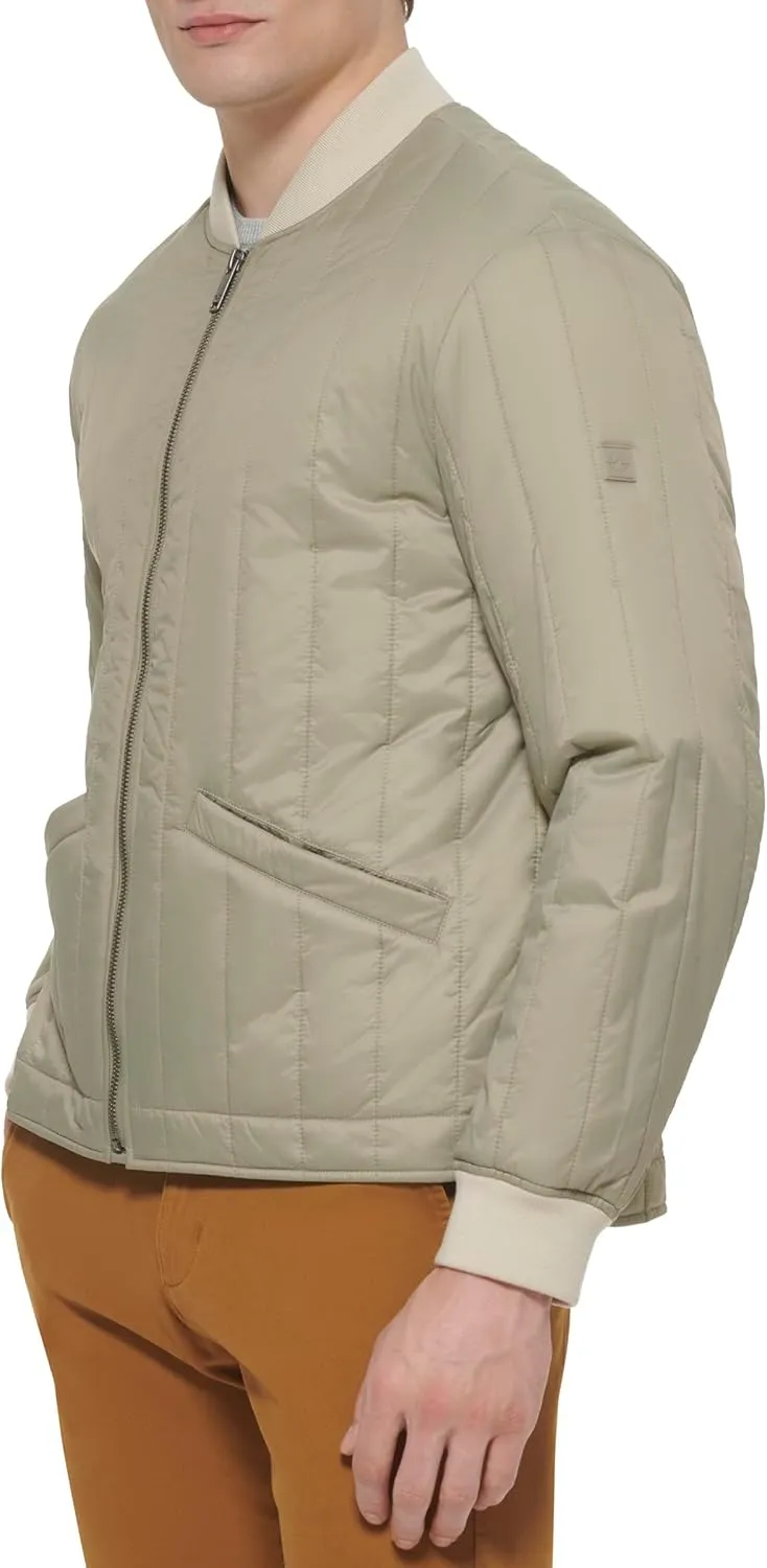 Dockers Men's Channel Quilted Open Bottom Bomber Jacket
