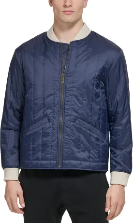 Dockers Men's Channel Quilted Open Bottom Bomber Jacket