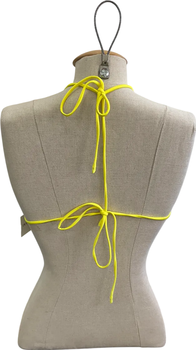 duo daze Bright Yellow Diamanté Embellished Bikini Top UK M