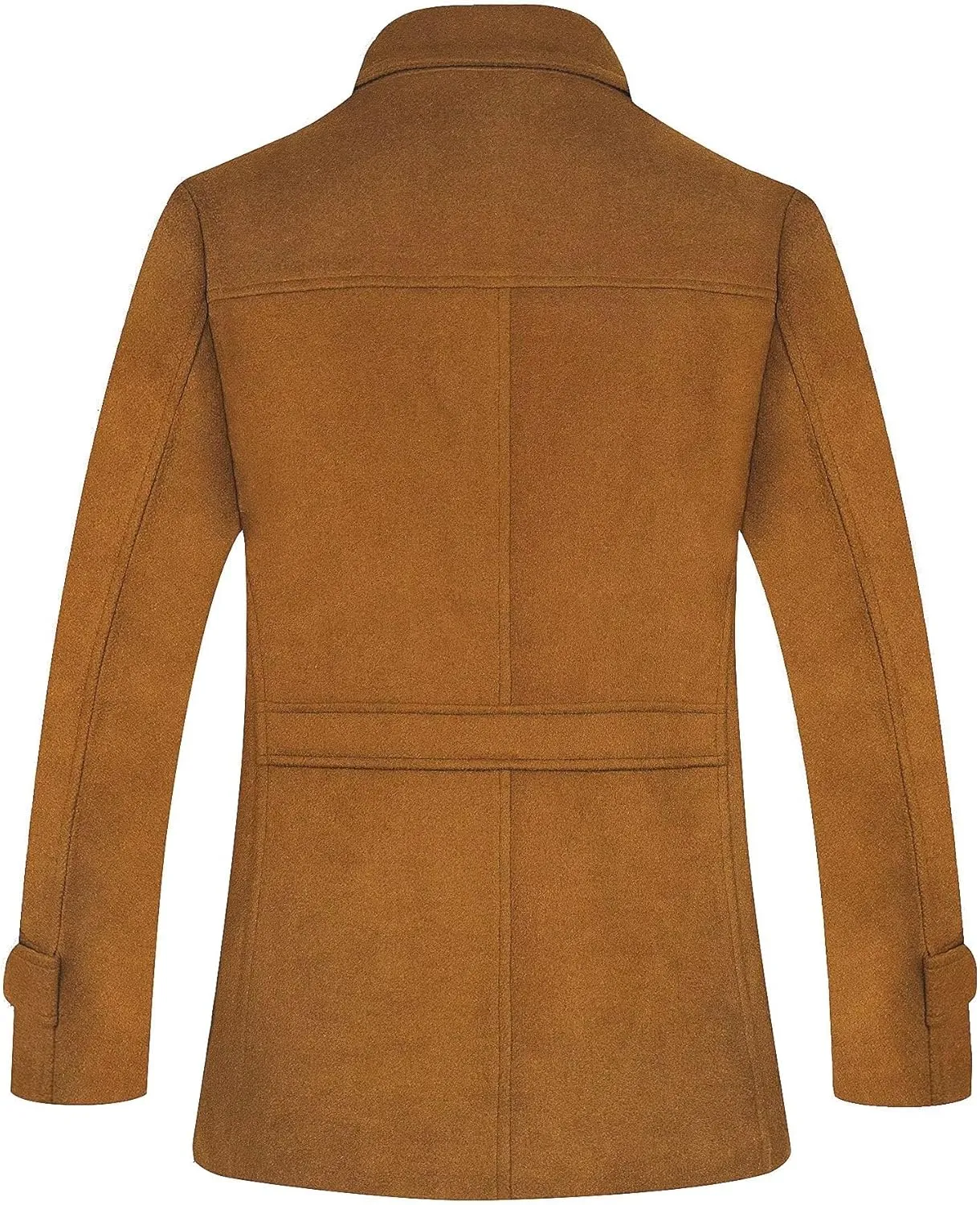 ELETOP Men's Trench Coat Long Wool Coat