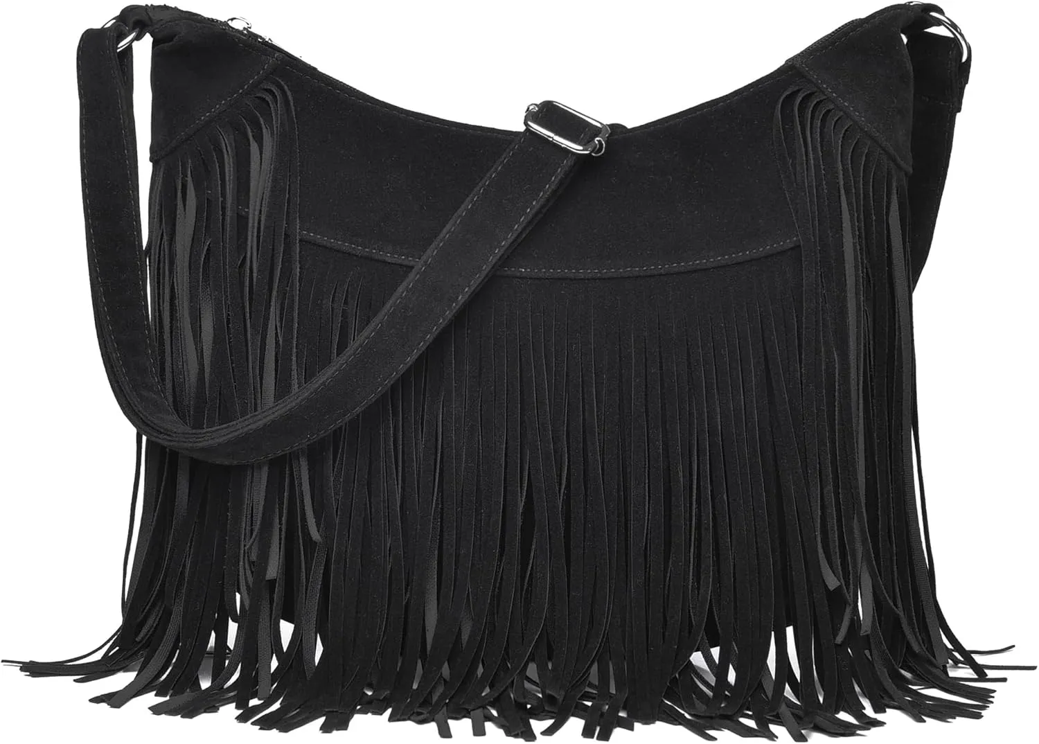 Fringe Hobo Bags for Women Vintage Suede Crossbody Bag Hippie Western Cowgirl Purses Tassel Shoulder Bag
