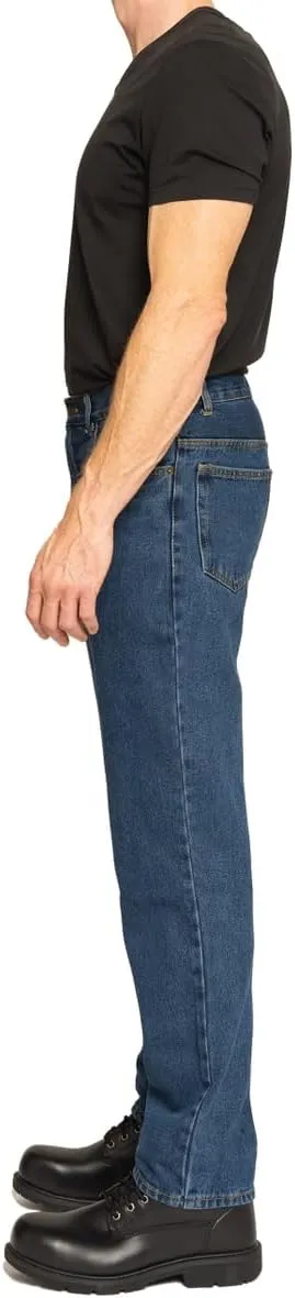 FULL BLUE 5 Pocket Denim Jeans, Regular Fit, Straight Legs, Sits at Waist, Medium Wash