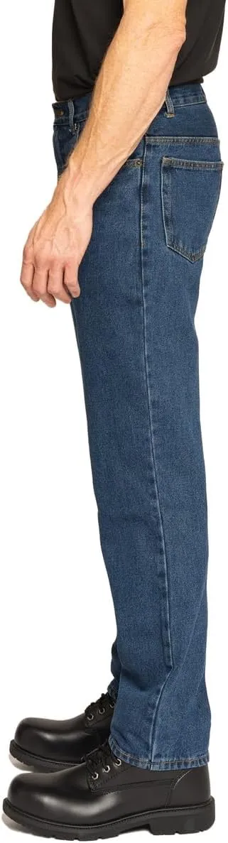 FULL BLUE 5 Pocket Denim Jeans, Regular Fit, Straight Legs, Sits at Waist, Medium Wash