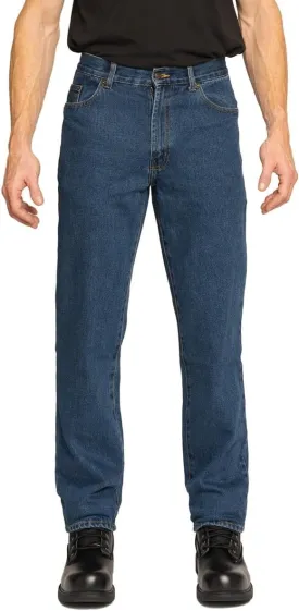 FULL BLUE 5 Pocket Denim Jeans, Regular Fit, Straight Legs, Sits at Waist, Medium Wash