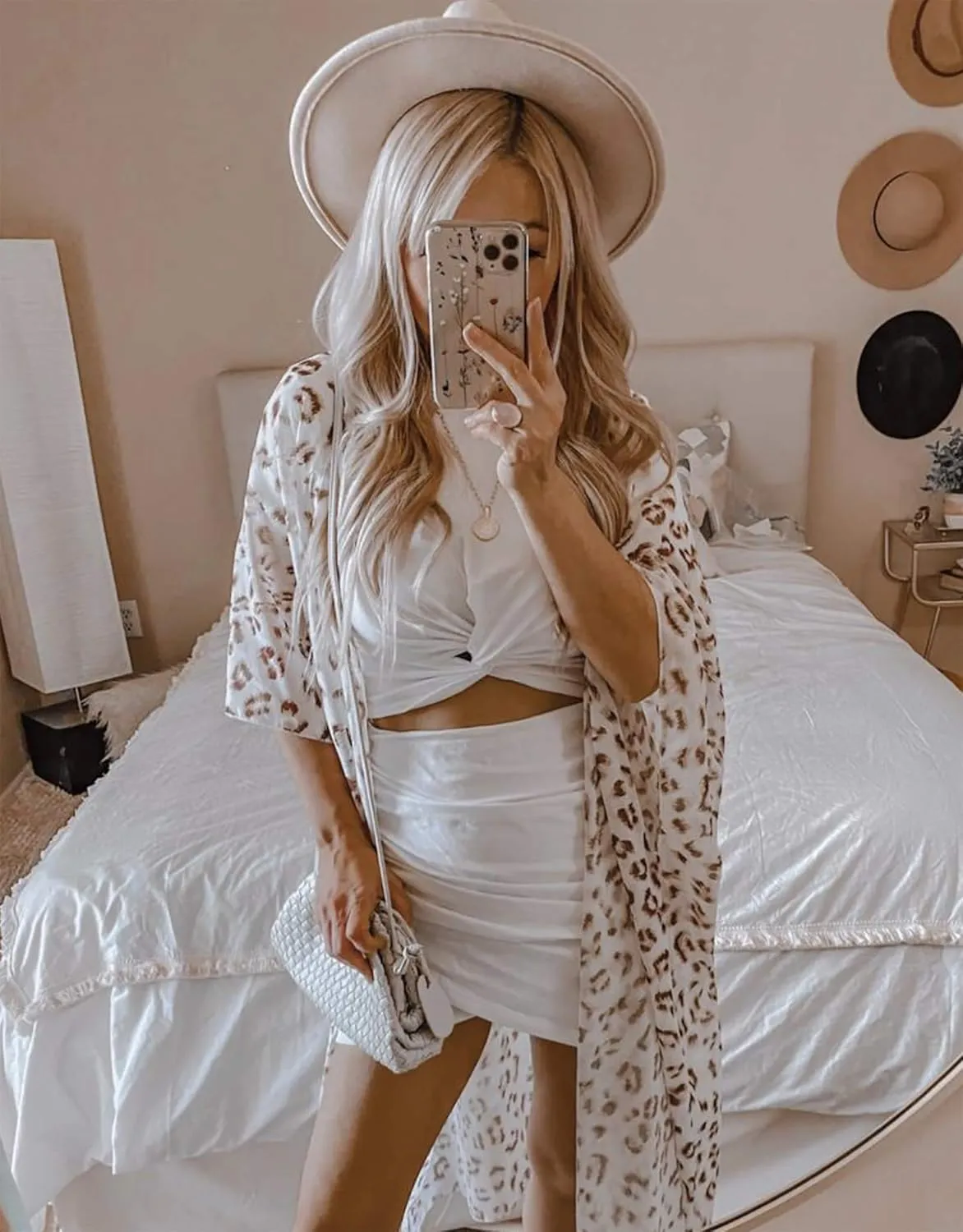 Hibluco Women's Summer Chiffon Floral Kimono Cardigan Long Swimwear Cover Ups