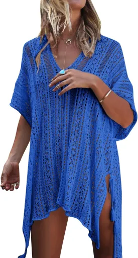 Jeasona Womens Bathing Suit Cover Up for Beach Pool Swimwear Crochet Dress