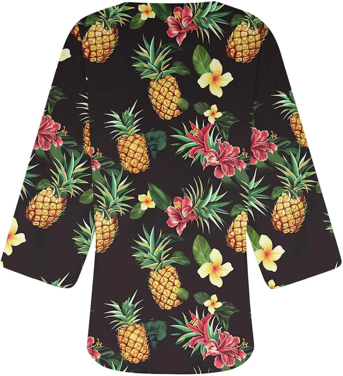 Kimono Cardigans for Women Floral Print Hawaiian Beach Cover Up Puff Sleeve Chiffon Blouse Cruise Outfits Summer Tops