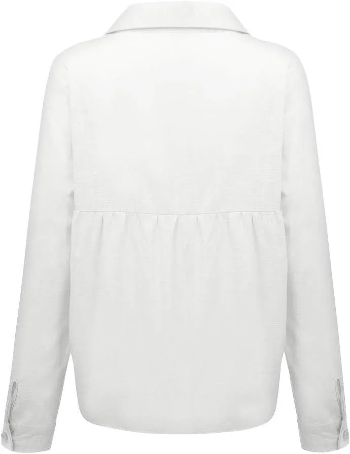 Linen Cotton Womens Short Sleeve Shirts Long Sleeves T Shirt Blouse Tops Spring Tops for Women Oversized Button Down