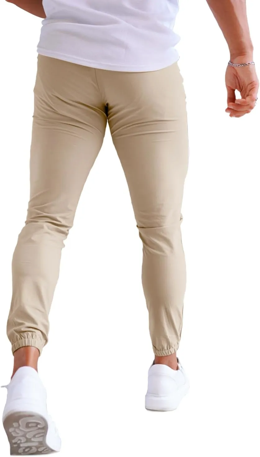 Men's 4-Way Stretch Slim Tapered Fit Golf Joggers -30" 28" 26" Inseam Nylon