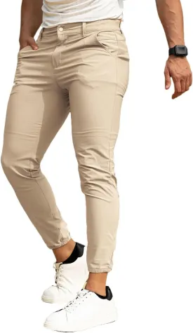 Men's 4-Way Stretch Slim Tapered Fit Golf Joggers -30" 28" 26" Inseam Nylon