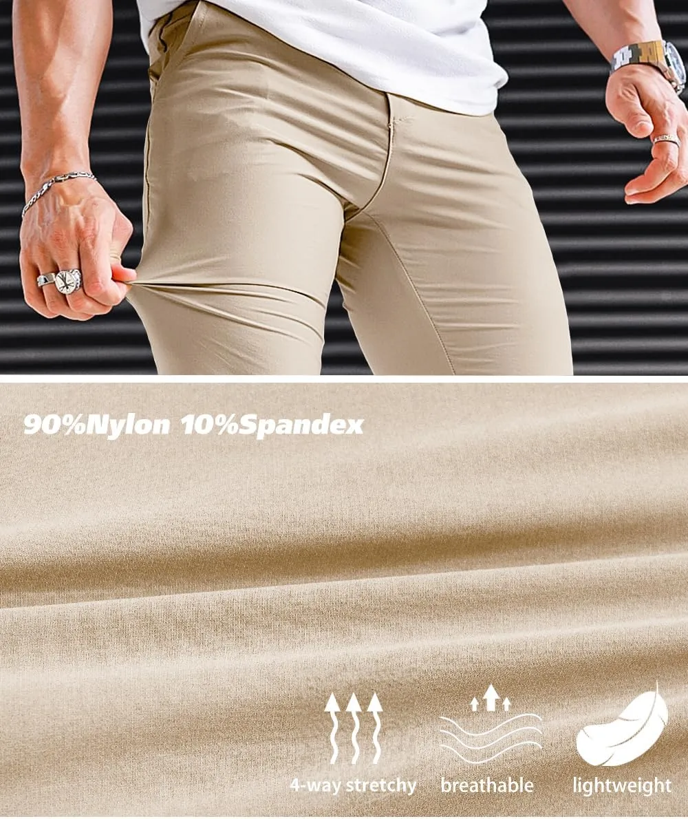 Men's 4-Way Stretch Slim Tapered Fit Golf Joggers -30" 28" 26" Inseam Nylon