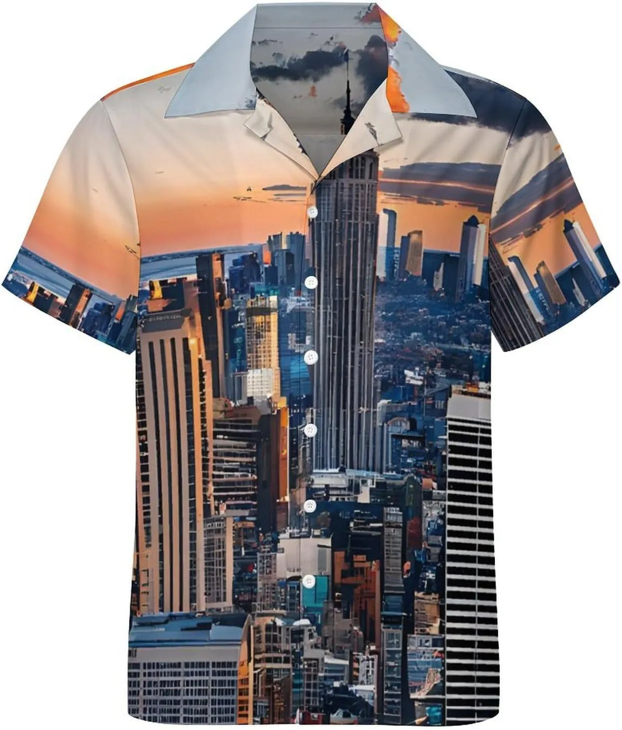 New York City Print Cuban Collar Shirt Classic Design for Comfort and Style