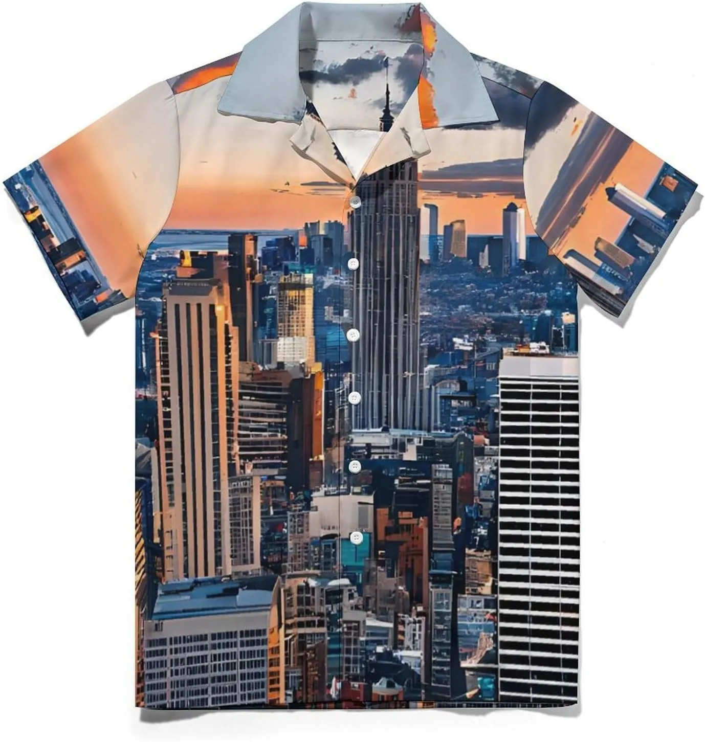 New York City Print Cuban Collar Shirt Classic Design for Comfort and Style