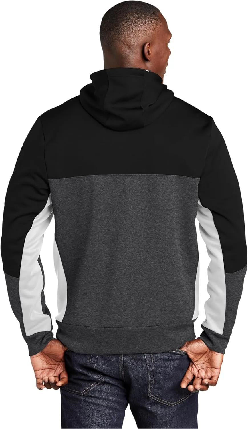 SPORT-TEK Tech Fleece Colorblock Full-Zip Hooded Jacket ST245