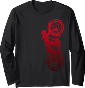 Vintage Red Retro Motorcycle Long Sleeve T Shirt Long Sleeve T-Shirt