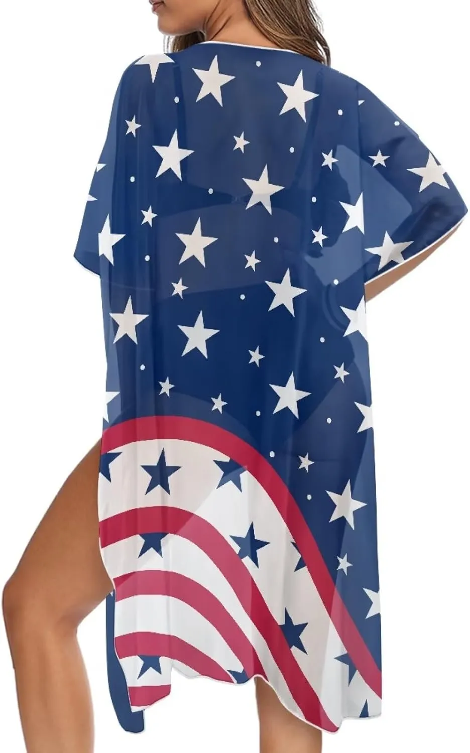 Women's Kimonos Swimsuit Coverups Bikini Swimwear Sheer Beach Cover Up Floral Print Casual Plus Size Cardigan