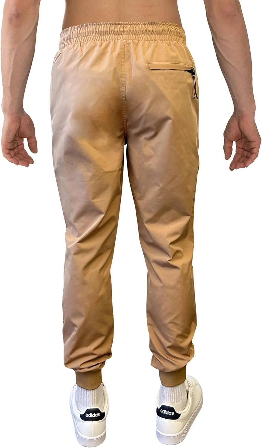 WT02 Men's Quick Dry Tech Woven Nylon Jogger Pants, Monogram Print, Lightweight, Water Resistant